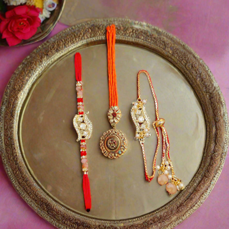 Premium AD Brother Bhabi Rakhi Set.