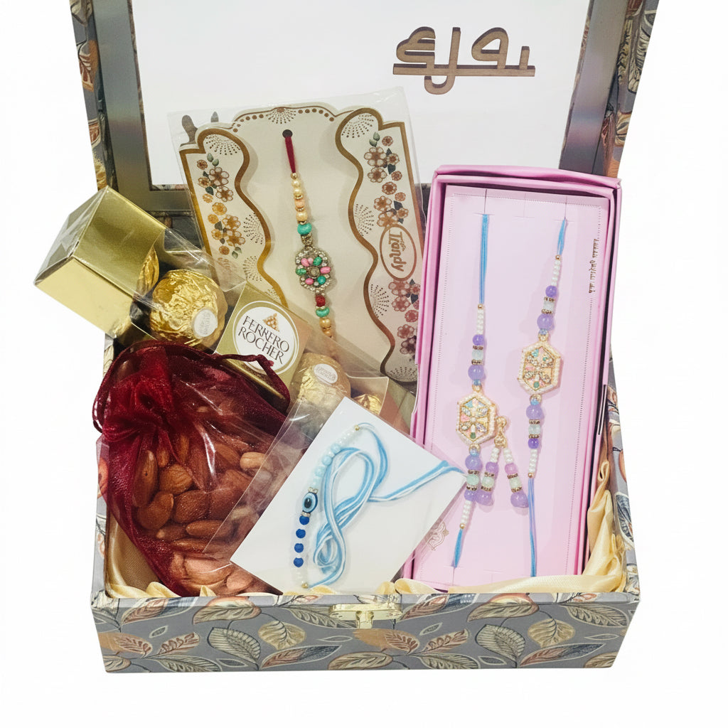 Brother & Bhabi rakhi hamper printed box.
