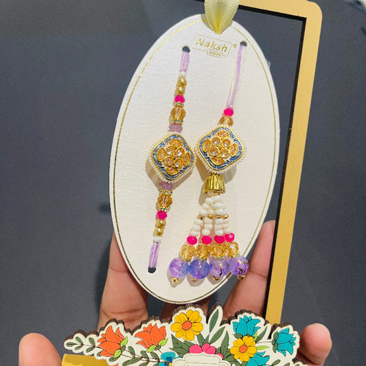 BROTHER BHABI RAKHI SET with Stand