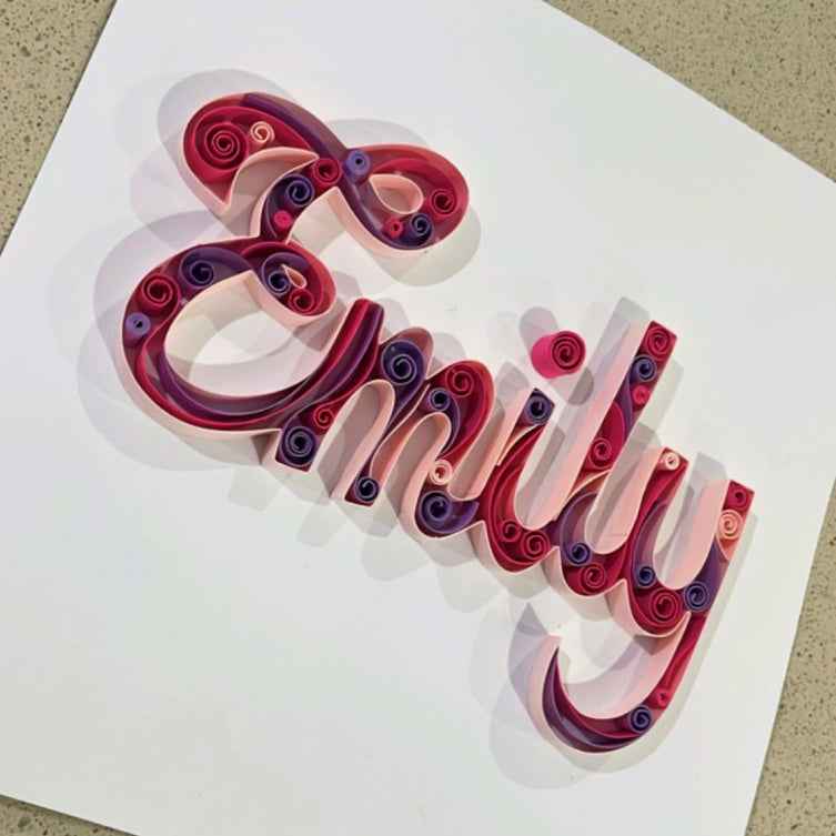 Customised name quilling frame