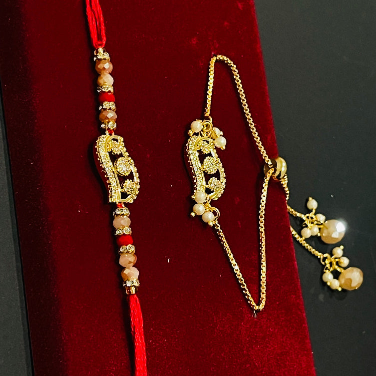 Premium AD Brother Bhabi Rakhi Set.