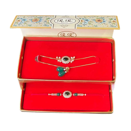 Premium AD Rakhi set for brother & bhabi
