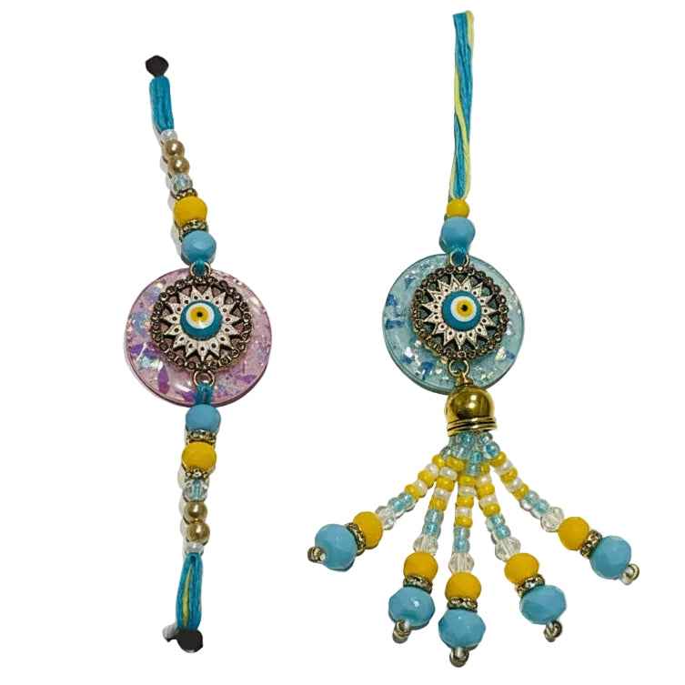 Veer Bhabi Rakhi Set – Handmade Brother Bhabi Rakhi Australia