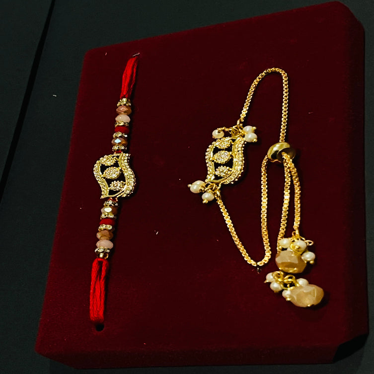 Premium AD Brother Bhabi Rakhi Set.