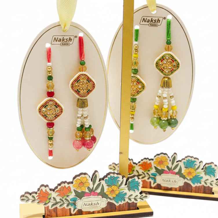 BROTHER BHABI RAKHI SET with Stand