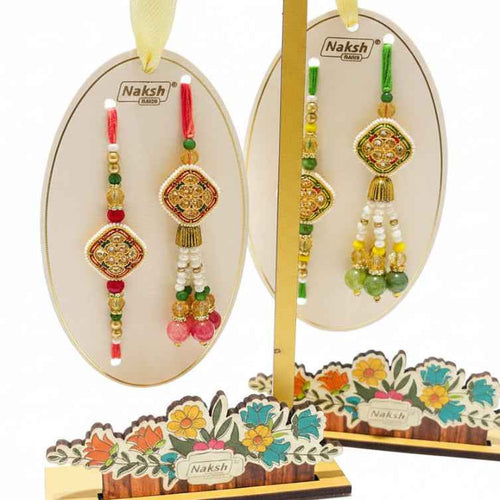 BROTHER BHABI RAKHI SET with Stand