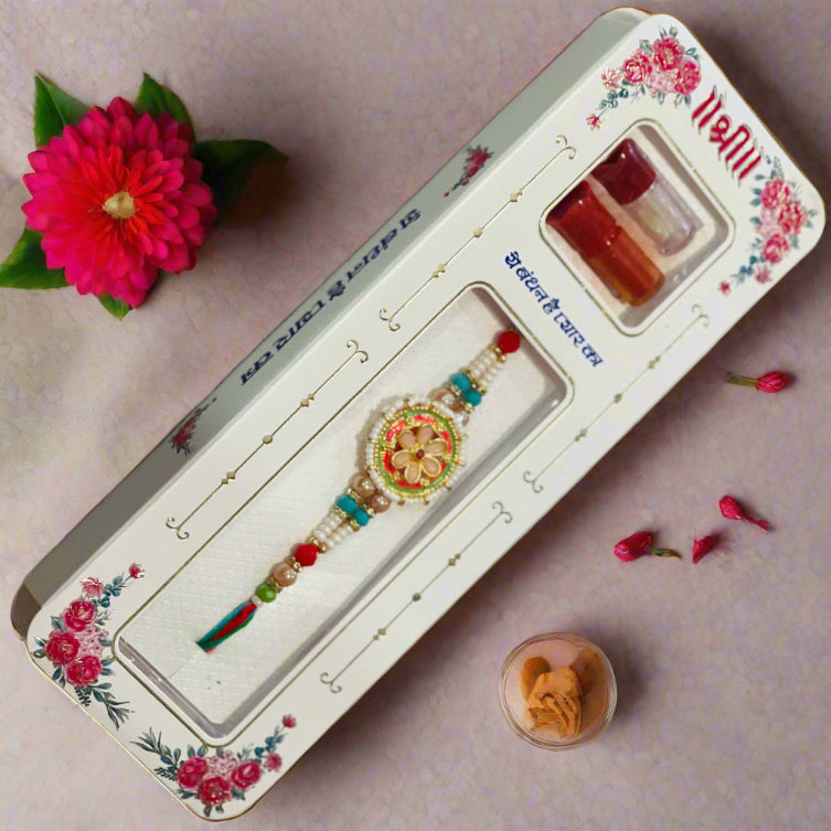 FANCY RAKHI WITH ROLI CHAWAL