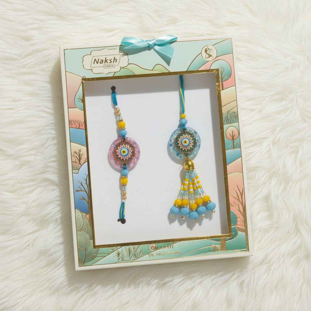 Veer Bhabi Rakhi Set – Handmade Brother Bhabi Rakhi Australia