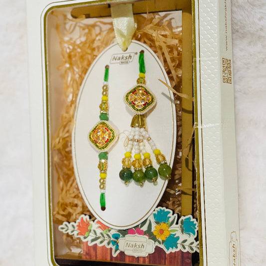 BROTHER BHABI RAKHI SET with Stand