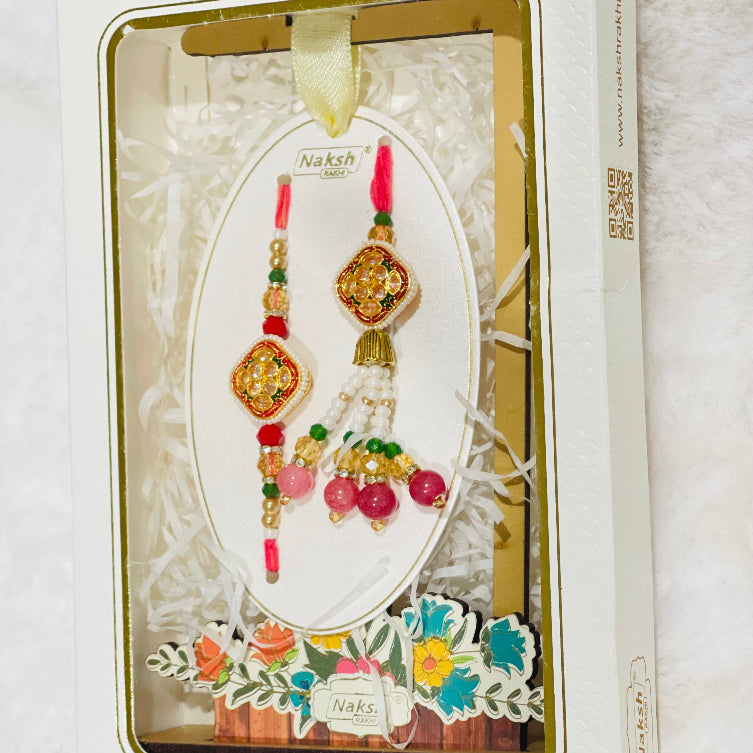 BROTHER BHABI RAKHI SET with Stand