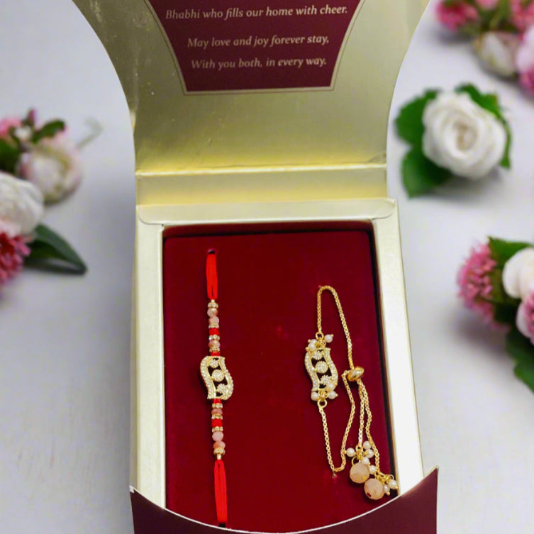 Premium AD Brother Bhabi Rakhi Set.
